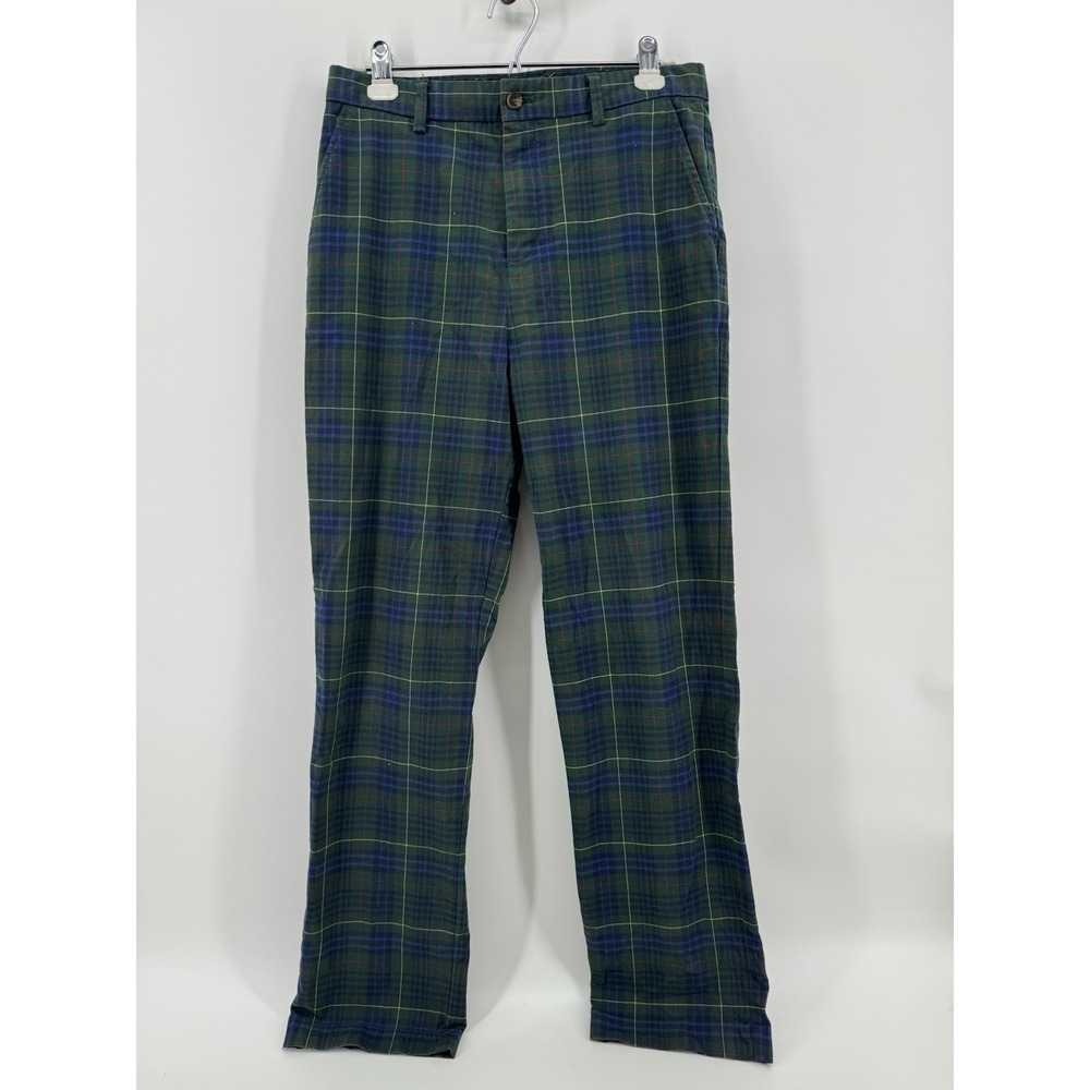 Brooks Brothers Boys 20 Plaid Chino Dress Pants Green Black Watch Tartan Holiday